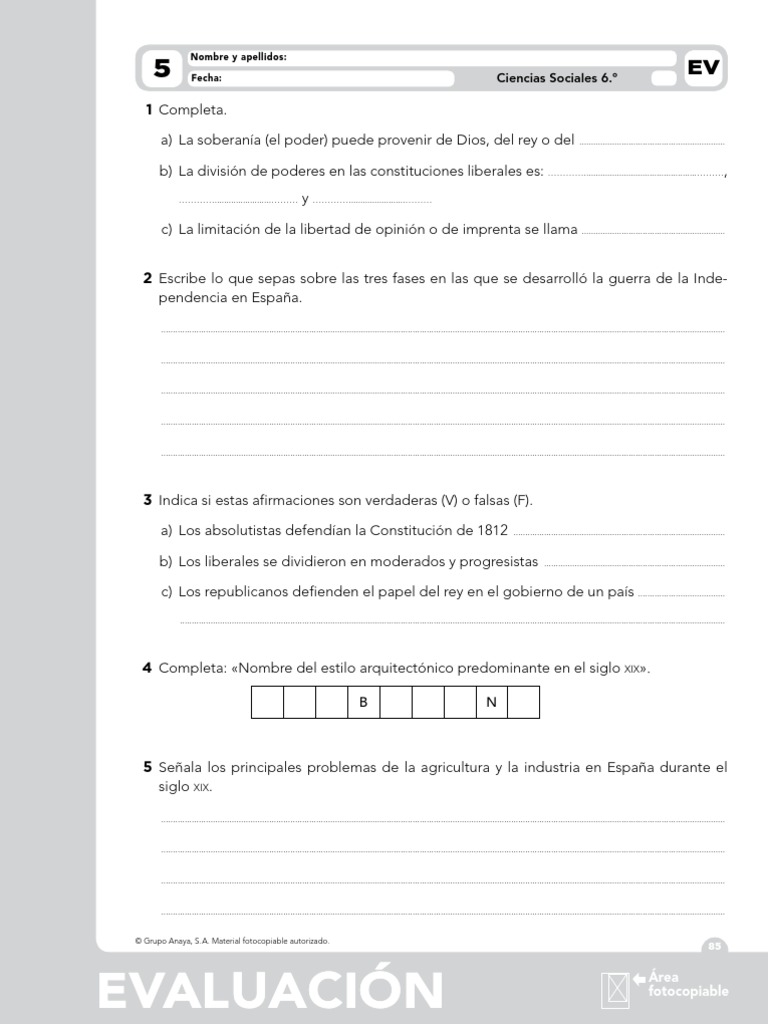 Sociales 6º PDF | PDF | España | República