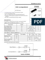 BT8040 Melody Generator Technical Data