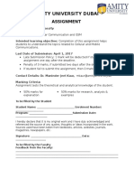 Amity University Dubai Assignment on Cellular Communication and GSM