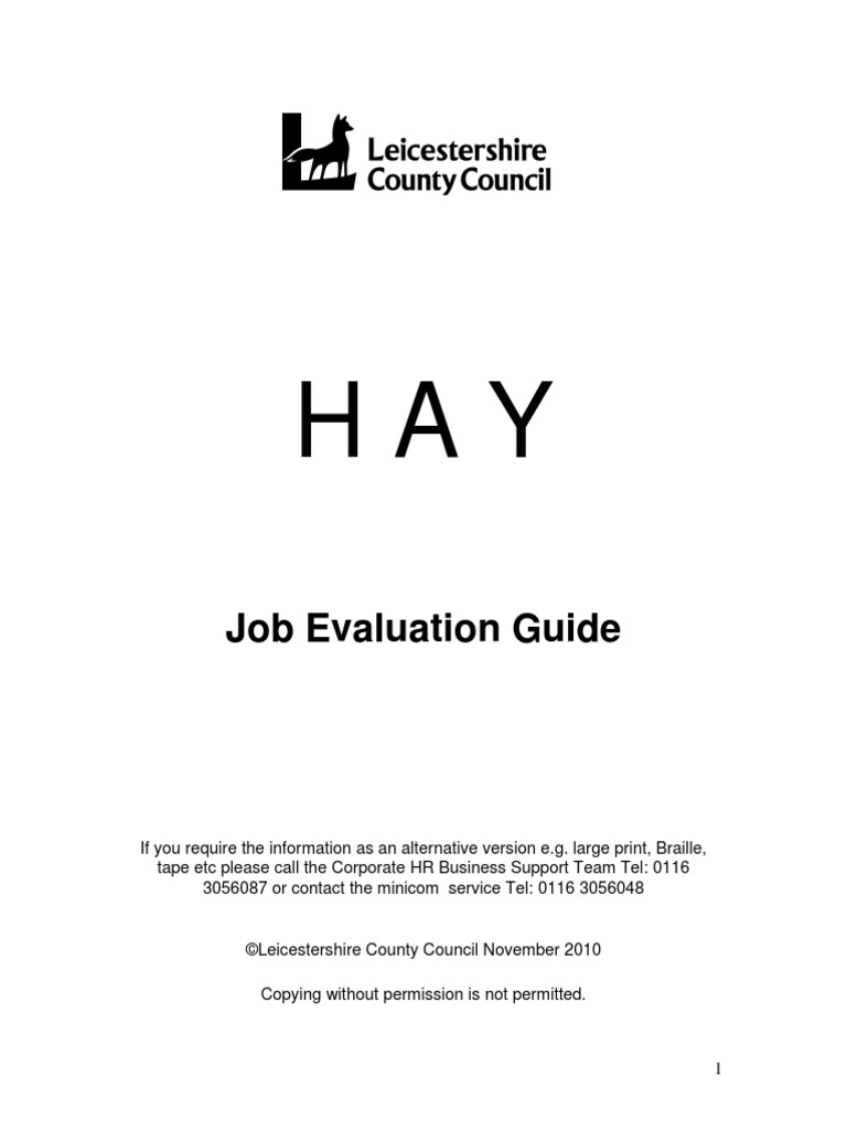 Hay Job Evaluation Guide PDF PDF Employment Thought