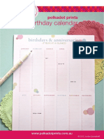 Birthday Calendar: Polkadot Prints