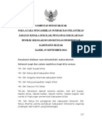 Sambutan Pelantikan Kepsek Pengawas Penilik Kamis 25 Sep 2014