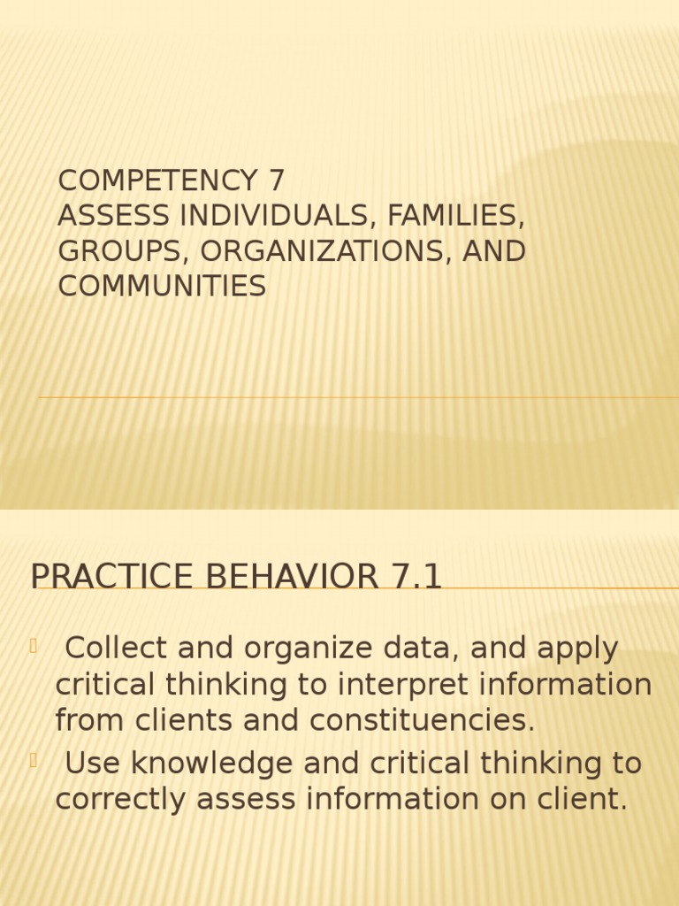 Competency 7 | PDF | Competence (Human Resources) | Behavioural Sciences