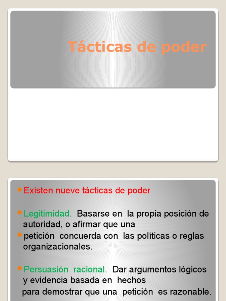 Tácticas de Poder en la Influencia | PDF | Persuasión | Motivación