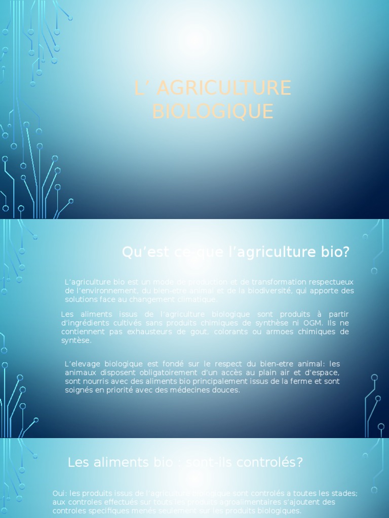 Agriculture Bio : Guide Complet et Réglementation | PDF | Agriculture ...