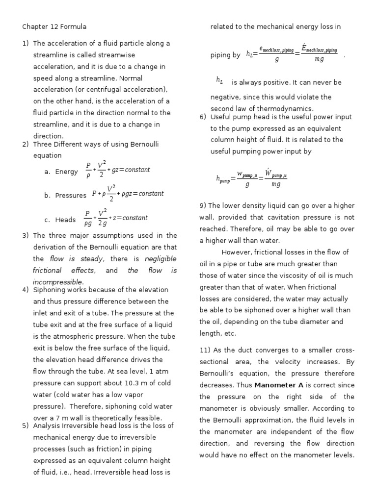 Understanding Bernoulli's Equation and Fluid Dynamics | PDF | Pressure ...