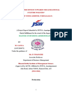 "Employee Perception Towards Organizational Culture Policies" at JSW Steel Limited, Tornagallu