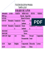 Horario de 3 Años