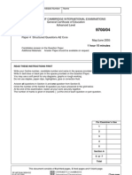 Biology: University of Cambridge International Examinations General Certificate of Education Advanced Level