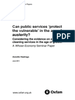 Can Public Services Protect The Vulnerable' in The Age of Austerity? Considering The Evidence On Street-Cleaning Services in The Age of Growth