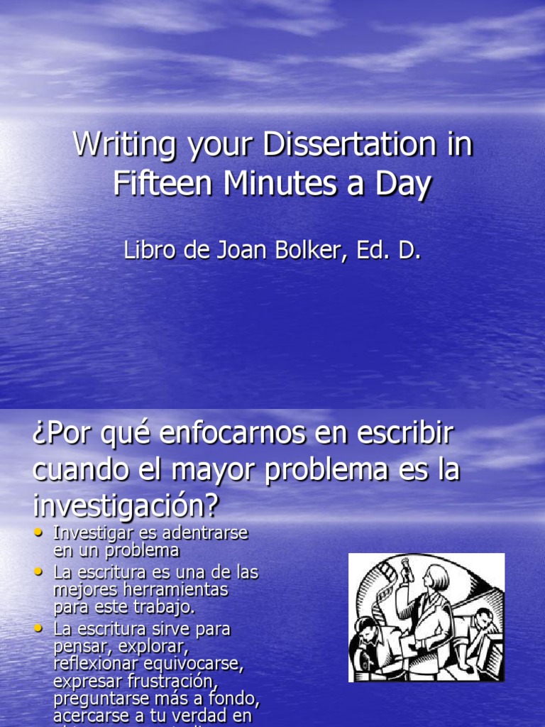 Writing Your Dissertation in Fifteen Minutes A Day PDF Science