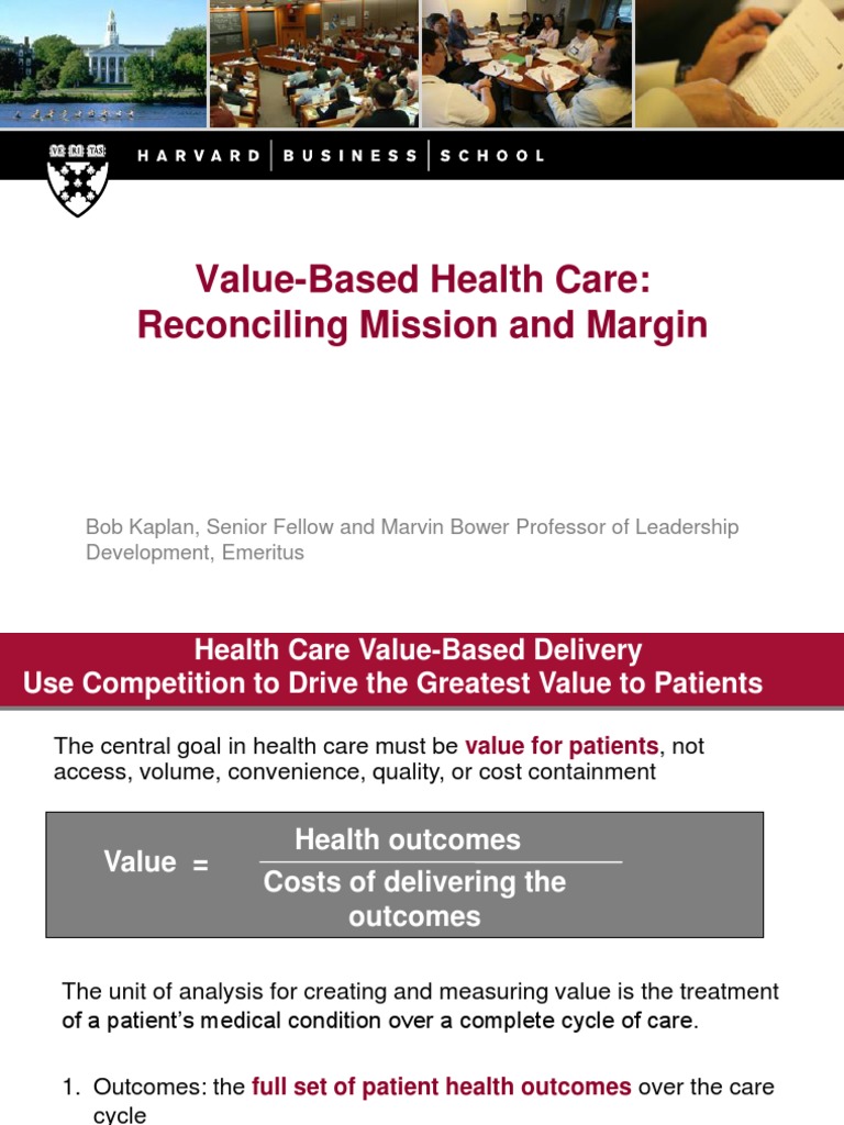 Value Based Healthcare - DR Robert Kaplan | PDF | Patient | Surgery
