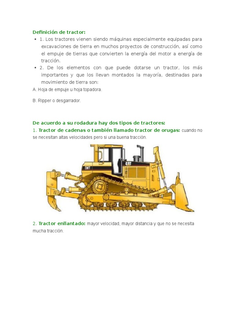 Definición de Tractor PDF Tractor Neumático