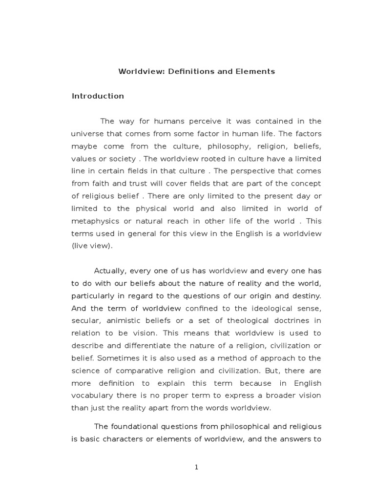 Understanding Worldview Elements | PDF | Philosophy | Science & Mathematics