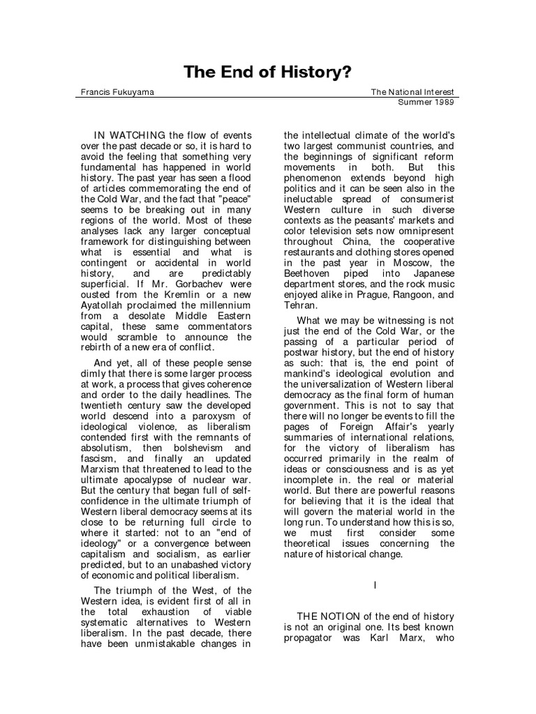 The End Of History Fukuyama Pdf
