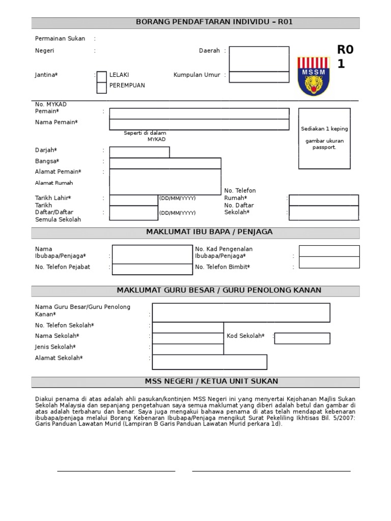 Borang R01 1 Pdf
