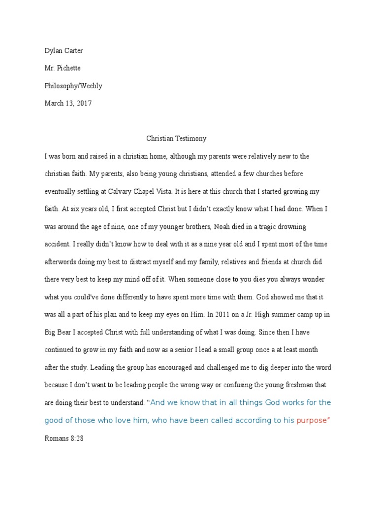 Christian Testimony | PDF | Faith | Ancient Mediterranean Religions