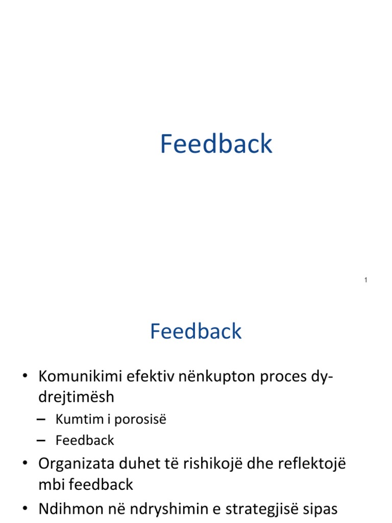 Feedback | PDF
