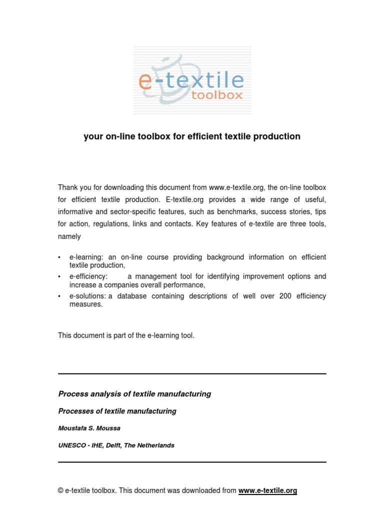 U2S2-4 - Processes of Textile Manufacturing | PDF | Spinning (Textiles ...