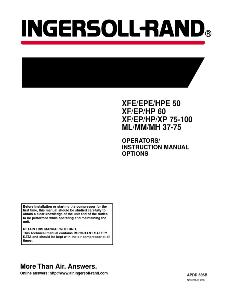 Ingersoll-Rand-Air-Compressor-Operators-Instruction-Manual-60-H.P.-XF