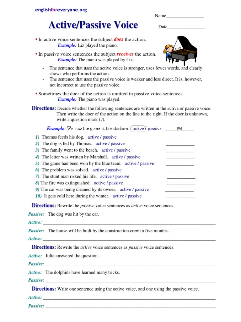 Active - Passive Voice PDF | PDF | Language Arts & Discipline