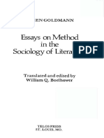 Goldmann Lucien Essays On Method in The Sociology of Literature PDF