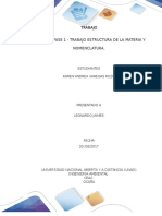 Entrega Trabajo Colaborativo - Unidad 1 Fase 1 - Trabajo Estructura de La Materia y Nomenclatura - Grupo XXX