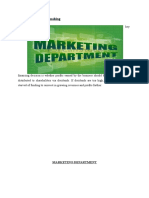 Financial Decision - Making: Marketing Department