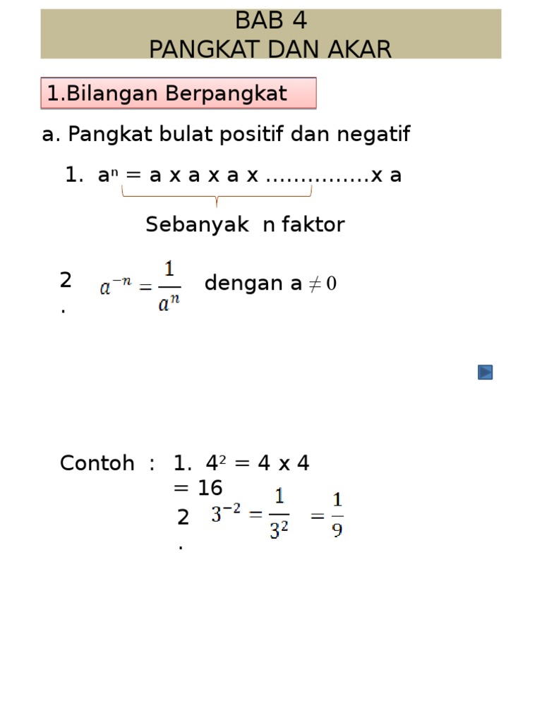 Dokumentipsmateri Pangkat Dan Akar Smp Ppt