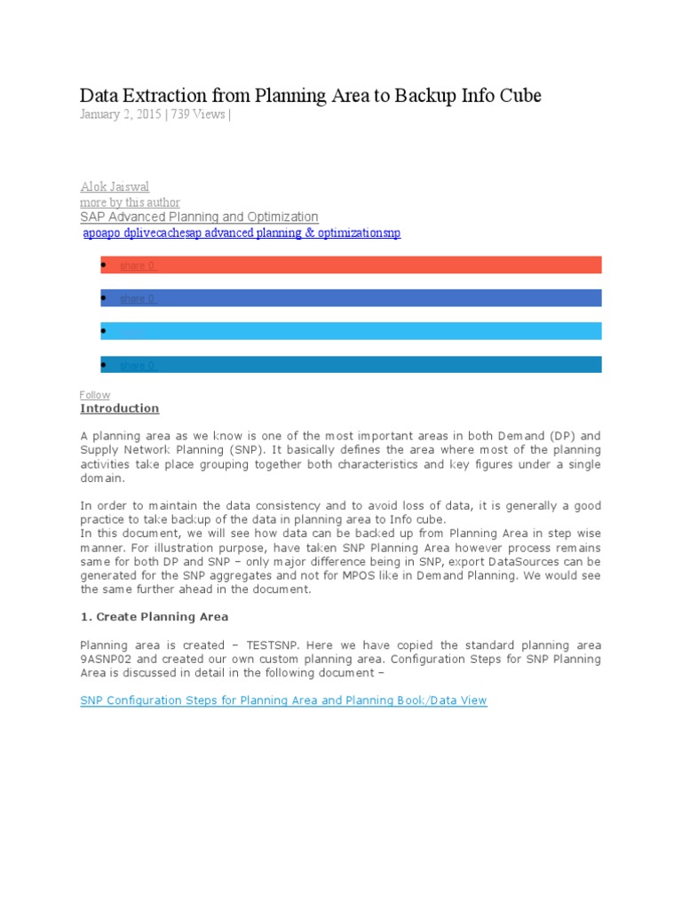 Backup Data from Planning Area to Info Cube | PDF | Backup | Data