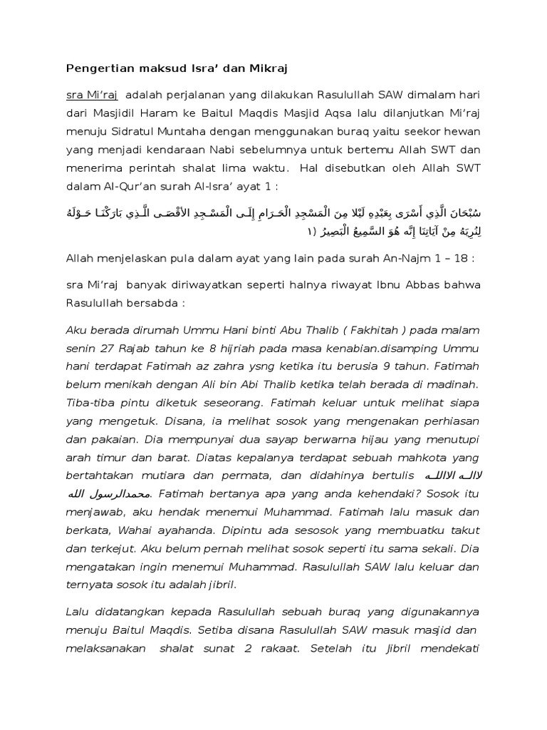 Pengertian Maksud Isra Pdf