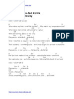 Margarita Tab Chords and Lyrics by Elvis Presley