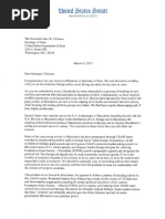 Senators' letter to Secretary of State Tillerson 