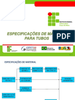 Especificações técnicas de tubos de aço