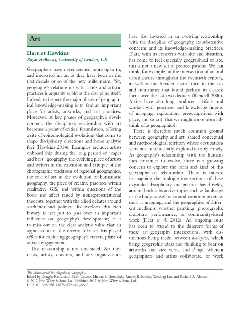 Art in The International Encyclopedia of Geography | PDF | Geography ...