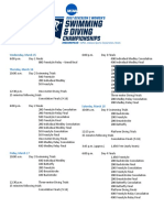 Schedule - 2017 NCAA DI Women's Swimming & Diving Championships