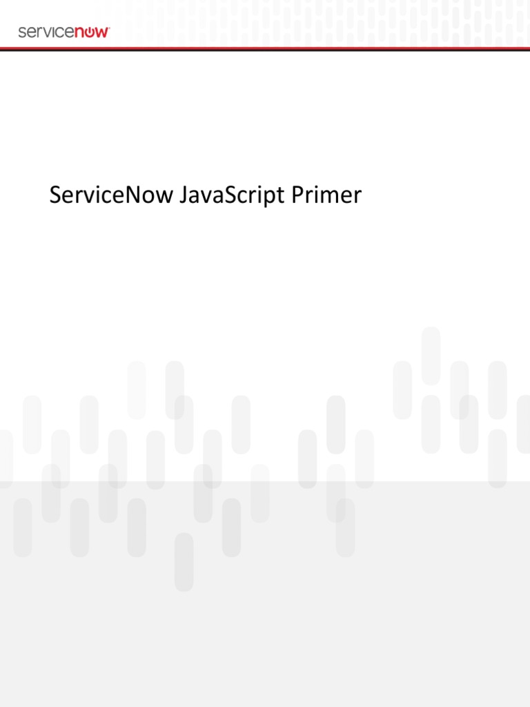 ServiceNow JavaScript Primer PDF Script Java Programación de computadoras