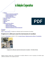 Exigência de Calibração Anual Dos Instrumentos de Medição