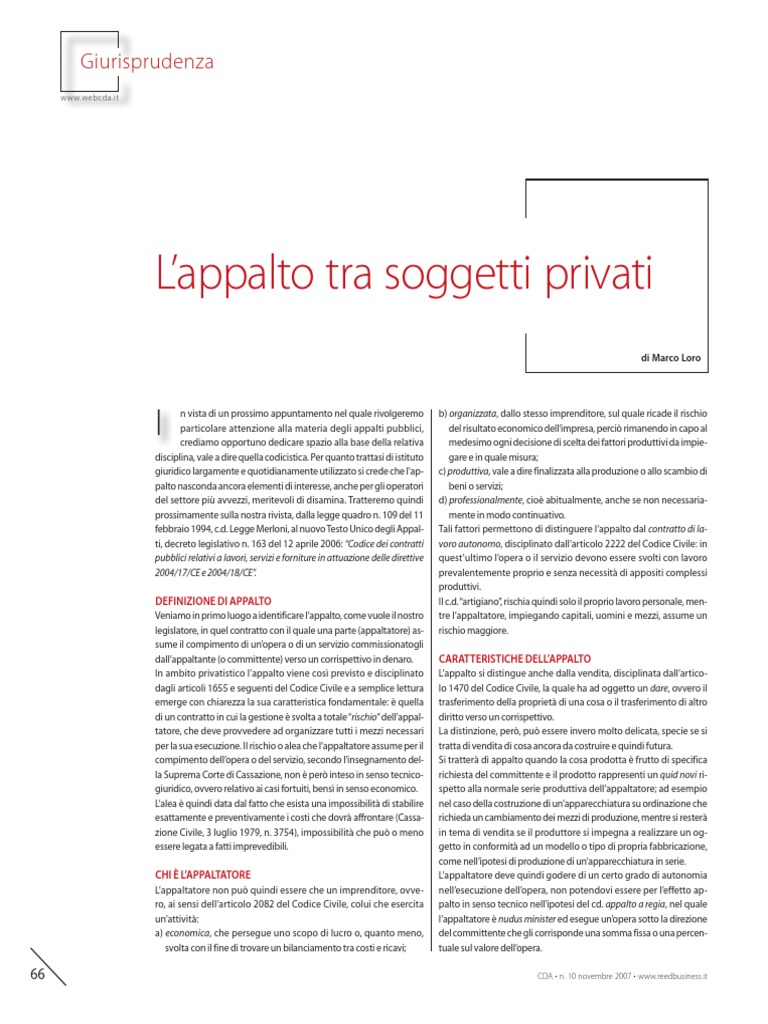 Appalto Privato | PDF