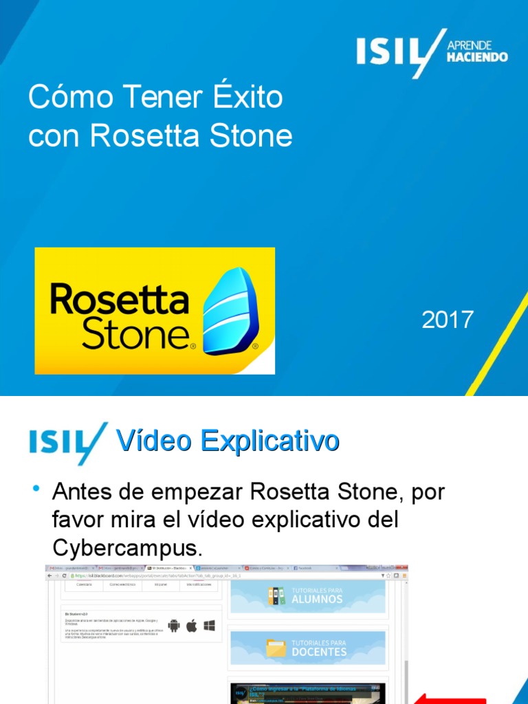 Como Tener Exito Con Rosetta Stone Isil 2017 1 Science Tecnologia General