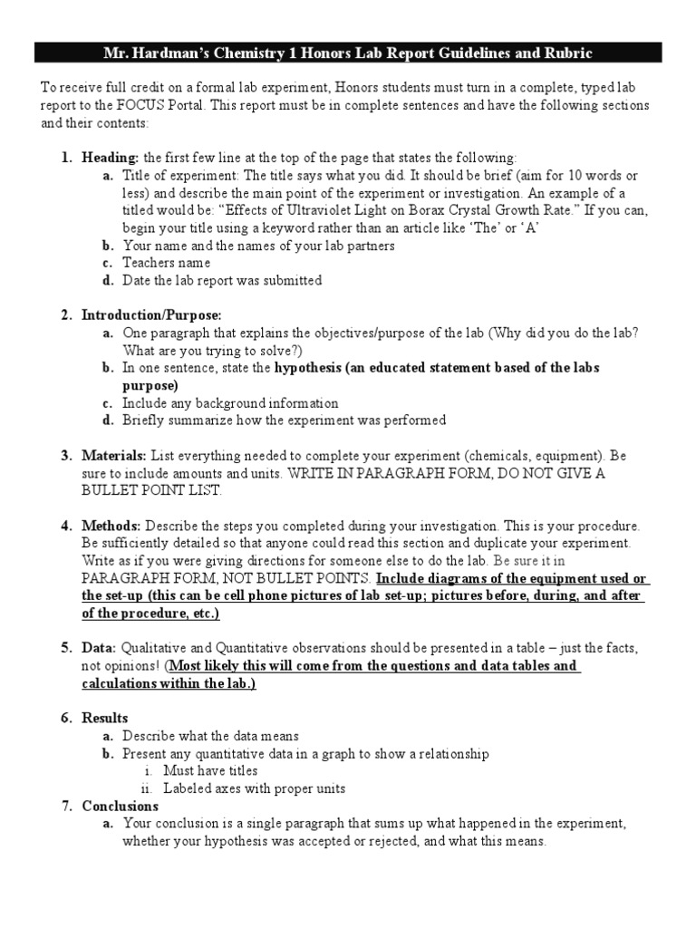 Lab report template image