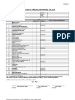 Inspección de Máquina y Equipo de Soldar