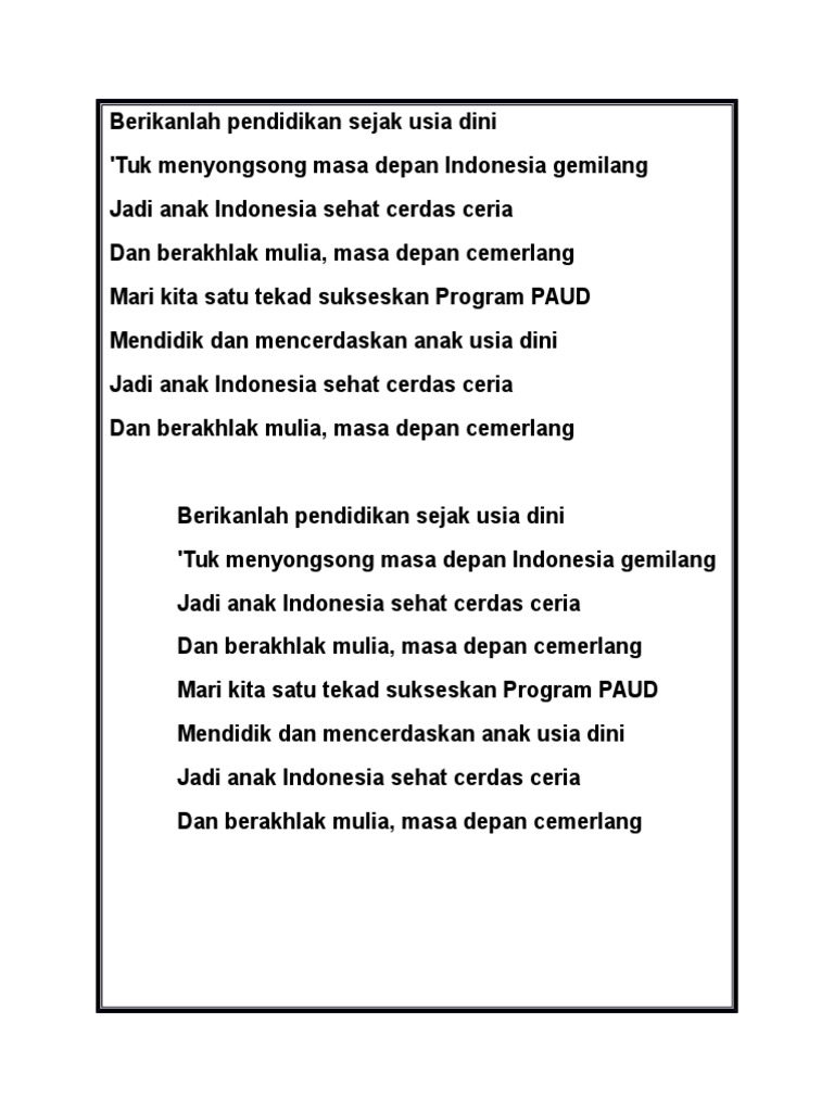 Lagu Mars Paud