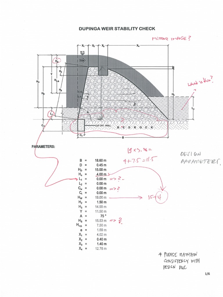 Weir Stability Calculation Comment PDF