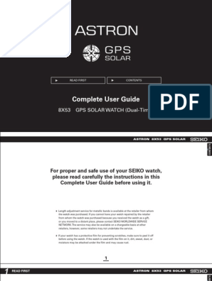 Seiko Astron 8x53 Full Manual | PDF | Daylight Saving Time | Global  Positioning System