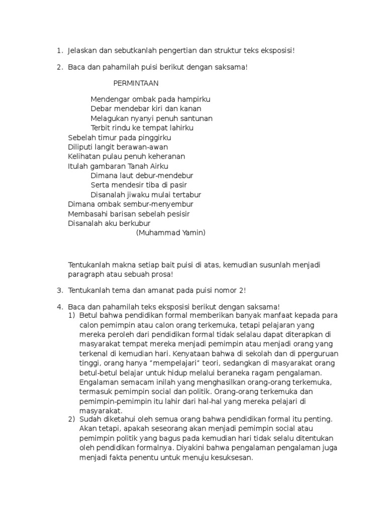 Contoh Soal Essay Bahasa Indonesia Kelas 10 Teks Anekdot - Guru Paud