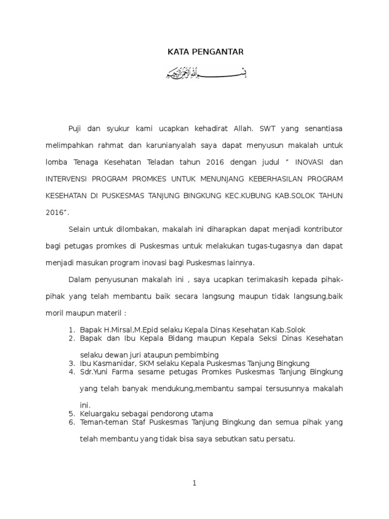 Kata Pengantar Daftar Isi