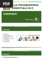 Download CLA Programming Essentials in C Overview January 24 2017 by Mohammad Hassan SN342034745 doc pdf