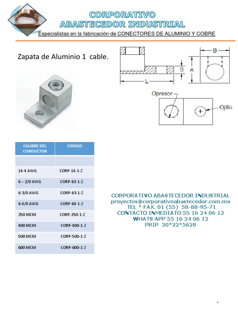 Catalogo Zapatas de Aluminio y Zapatas Electricas | PDF | Materiales de