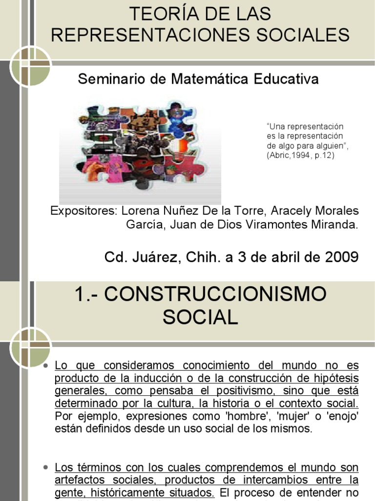 Teoría de Las Representaciones Sociales